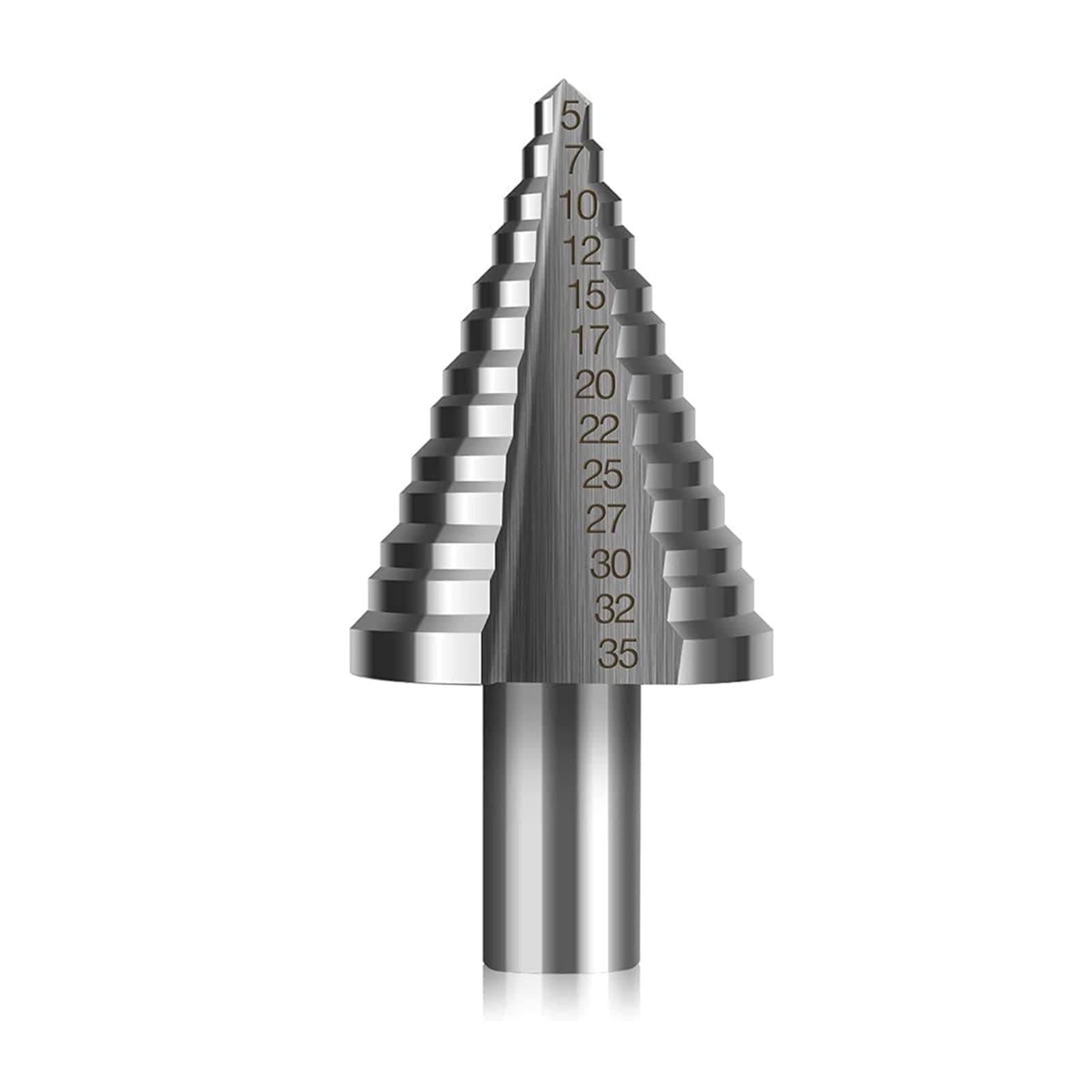 Step Drill Bit, Audel HSS Double Slot Cone Cutting Drill (5mm-35mm) with Titanium Coating for Wood, Stainless Steel, Sheet Metal -Silver