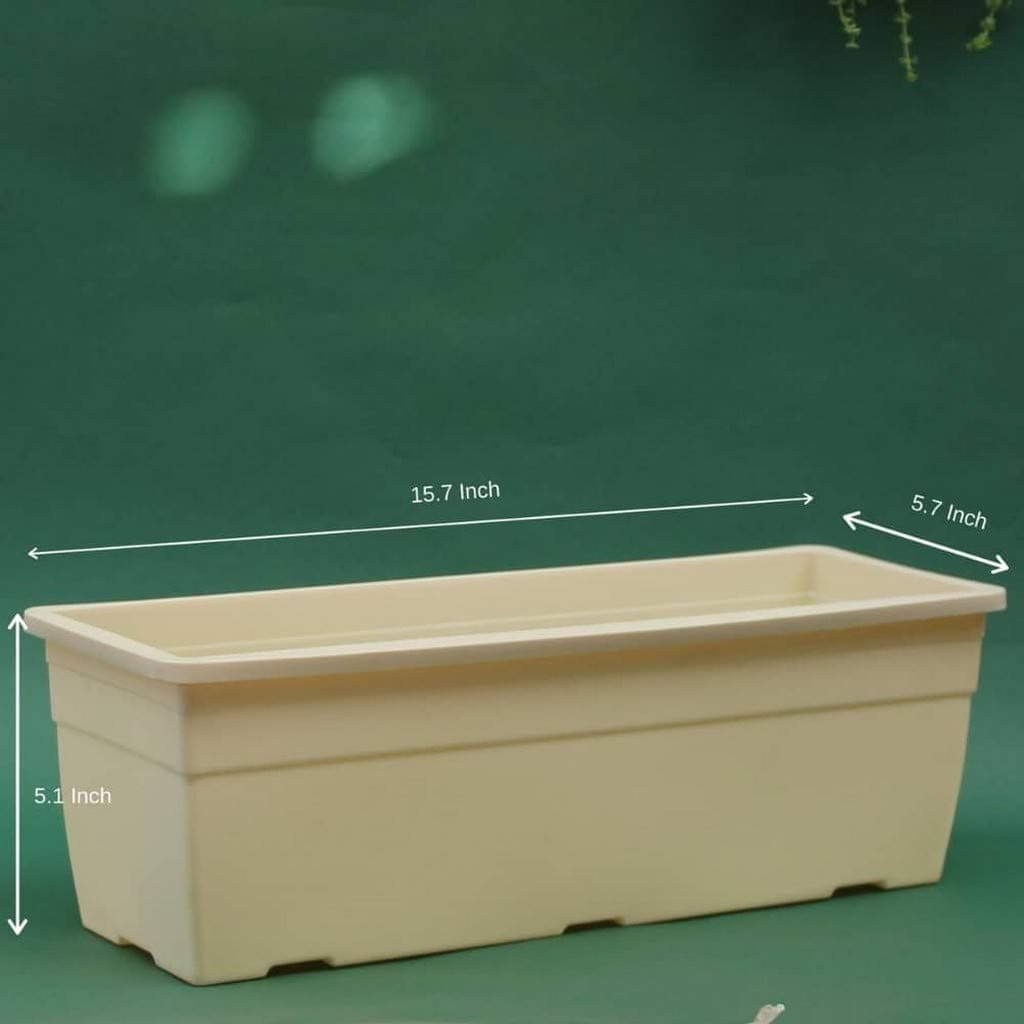 Creative Farmer Flower Pot Reca 40 Cp - Ivory (with Self Watering Kit 15.7 Inch) Colour (Pack of 5) (Gardening Pots Plastic- Ornamental Plants and Indoor Table Top Plants)