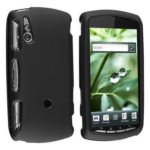 Black Snap-on Rubber Hard Cover Case For Sony Ericsson R800i Xperia Play