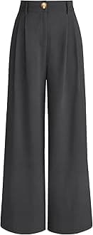 AUTOMETWide Leg Dress Pants Womens Work Business Casual Palazzo Summer Flowy High Waisted Trousers