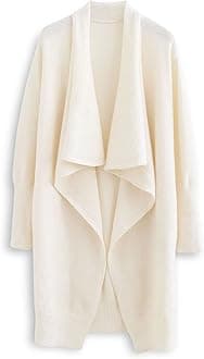 CHICWISH Women's Open Front Waterfall Longline Knit Cardigan Coatigan Light Jacket