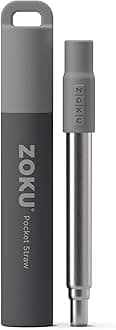 Zoku ZK 307201 Grijs Pocket Straw Herbruikbaar Rietje, One Size