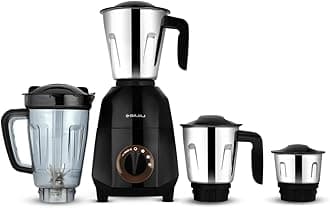 Rex Dlx Ninja Series 4 Jar 750W Mixer Grinder | DuraCut Blades | 4 Stainless Steel Mixer Jars | Dry & Wet Grinding | 2 Yrs Warranty 【Black/Chocolate】