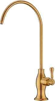 Delle Rosa Brushed Gold Drinking Water Faucet, Commercial Water Filtration Faucet for Under Sink Water Filter System,Stainless Steel Drinking Water Purifier Faucets,Brushed Gold(Deep Gold)