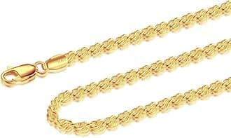 Waitsoul925 Sterling Silver Rope Chain Lobster Clasp 2.5mm Silver Chain for Men Women Silver Necklace Chain 16-30 Inches