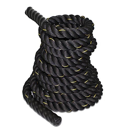 ZENY Exercise Battle Rope 1.5/2 Inch Diameter 30ft/40ft/50ft Length Poly Dacron Workout Exercise Training Rope Core Strength Muscles Building Conditioning Rope Home Gym Equipment