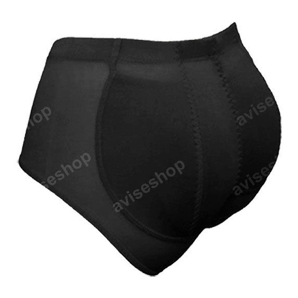LikeEJayPush Up 100% Silicone Butt Pads Buttocks Enhancer Body Shaper Tummy Control Panty Set (M, Black)