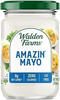Walden Farms Amazin’ Mayo – Zero Calorie, Sugar Free, Keto & Fat Free Vegan Mayonnaise Alternative for Sandwiches, Salads & Spreads – 6-Pack, 12 oz Jars