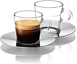 Nespresso Set Glass Collection Espresso Cups & Saucers,A & P Cahen Design,New