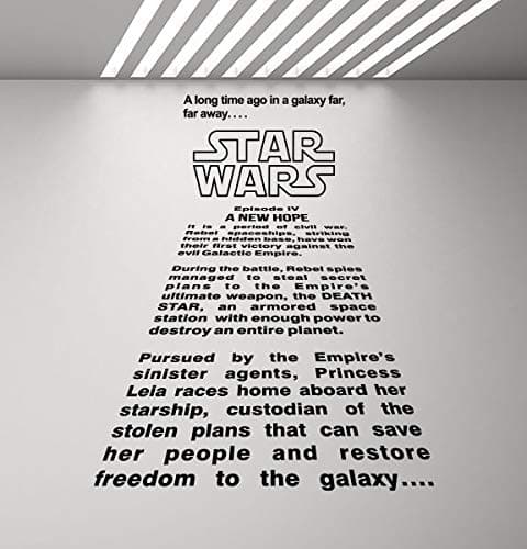 A Long Time Ago in a Galaxy Far Far Away Wall Decal Star Wars Wall Decal Movie Quote Home Theater Decor Sign Vinyl Sticker Print Wall Art Kids Playroom Decor Children Nursery Poster 923