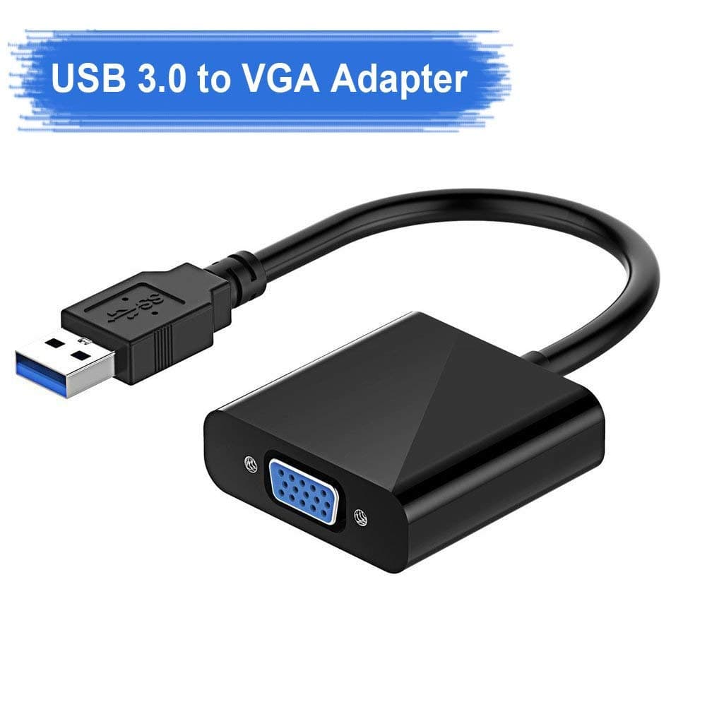 USB to VGA Adapter, USB 3.0/2.0 to VGA Adapter Multi-Display Video Converter- PC Laptop Windows 7/8/8.1/10,Desktop, Laptop, PC, Monitor, Projector, HDTV, ChromebookHDTV, Chromebook. (Black)