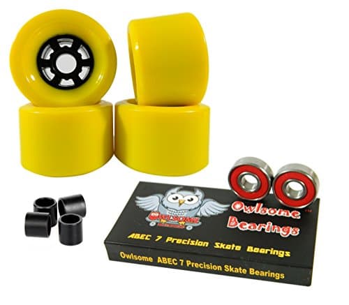 Owlsome 90mm Wheels Longboard Flywheels ABEC 7 Precision Bearings