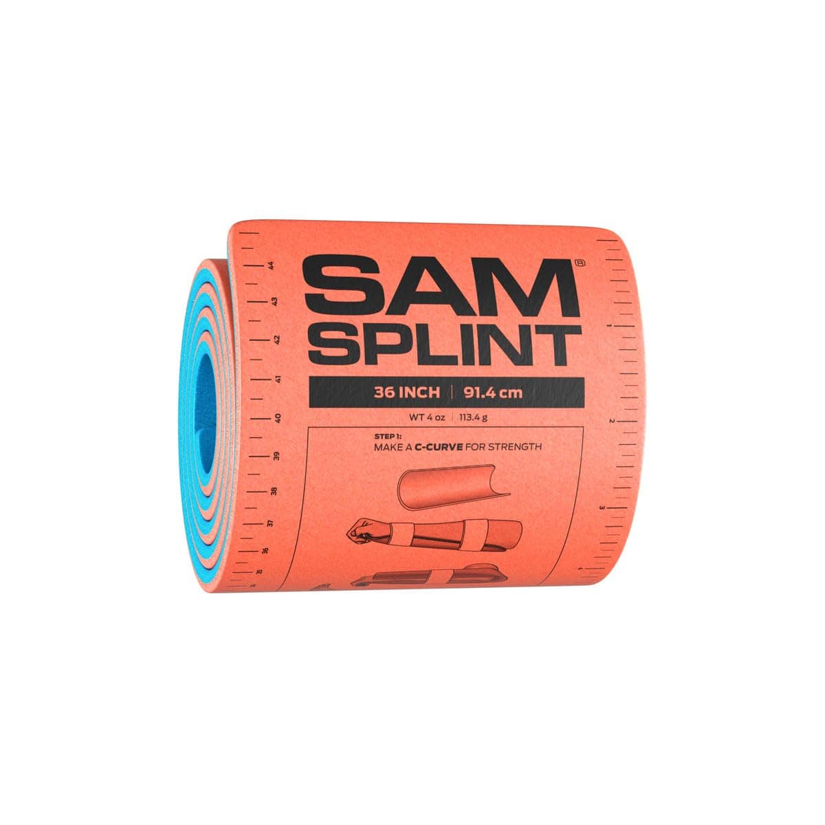 SAM Rolled Splint 36 inch, Orange/Blue