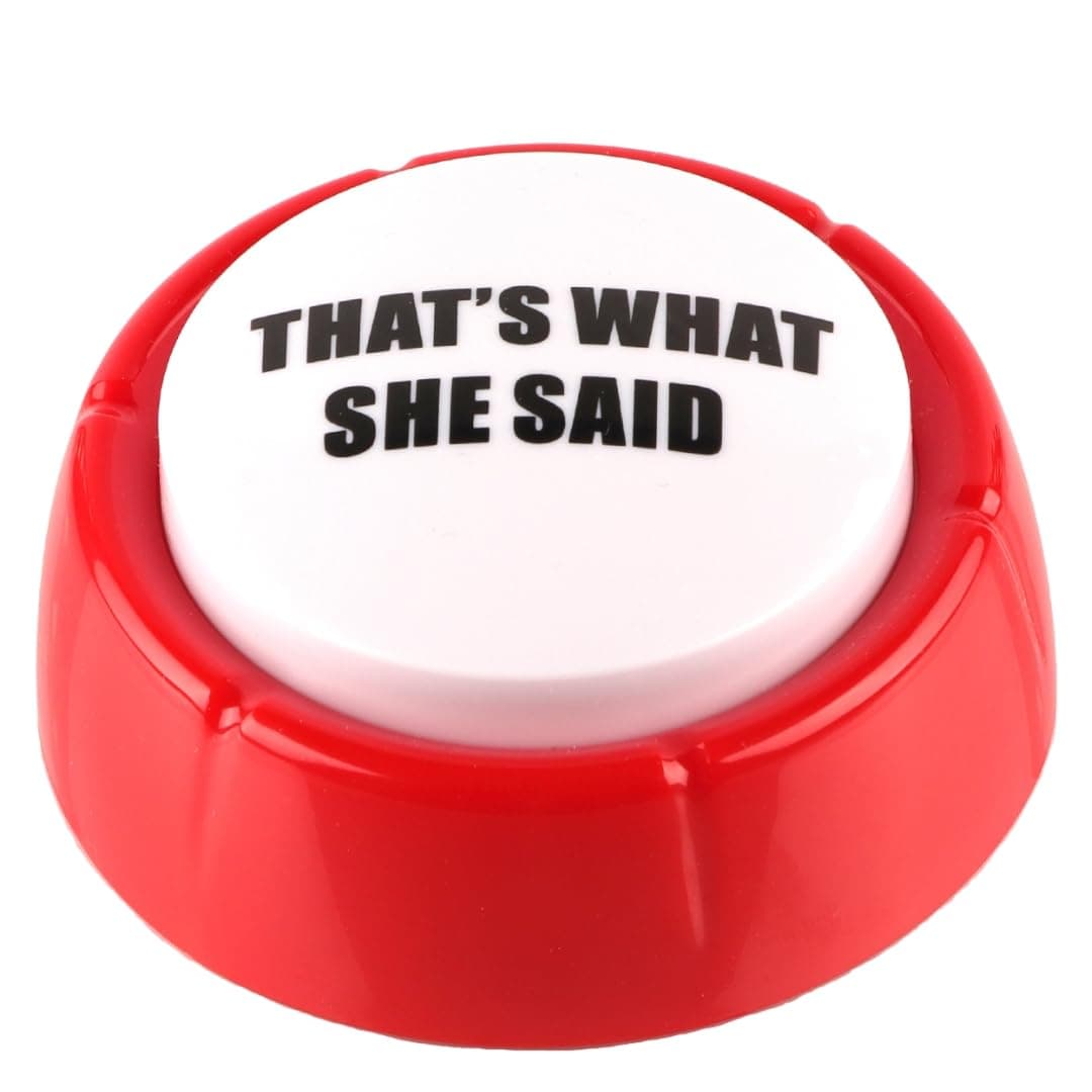 Madanar That's What She Said Easy Button | Funny Classic Office Michael Scott Quote Talking Gag Gift | The Office TV Show Merchandise