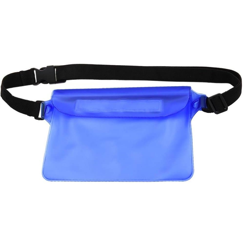 Refoss Waterproof Pouch Bag Case Waist Strap for Beach, Swim, Boating, Kayaking, Hiking, Etc - Protect Iphone, Cellphone, Camera, Cash, Mp3, Passport, Document From Water, Sand, Snow, Dust and Dirt - Blue