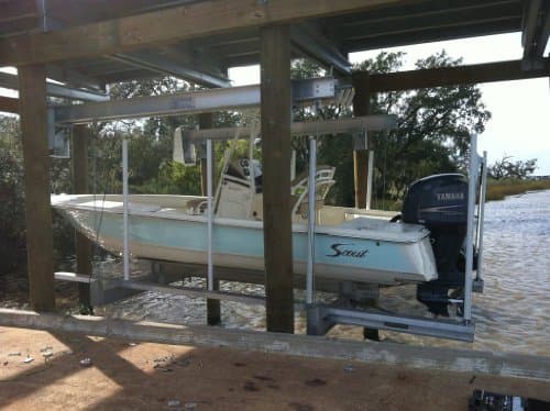 Aluminum Piling Mount Cradle Boat Lift