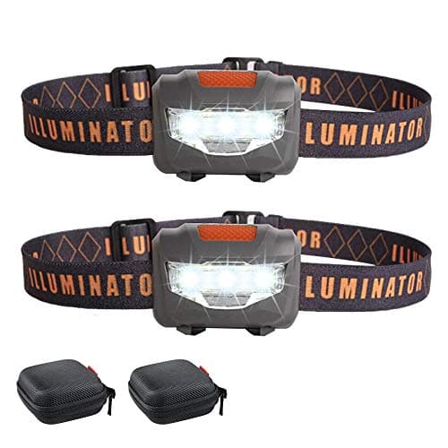 2 COB LED Headlamps Flashlights with 2 Portable Cases,COSOOS Bright Running Headlamp,Small Waterproof Head Lamp for Adults,Kids,Jogging,Hiking,Camping,Reading,Dog Walking,1.6oz/48g(NO AAA Battery)