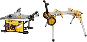 Table Saw for Jobsite, Compact, 8-1/4-Inch with Table Saw Stand, Mobile/Rolling (DWE7485 & DW7440RS)