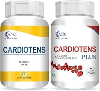 CARDIOTENS & CARDIOTENS Plus with Arjuna Extract & Moringa Extract for Heart Health Supplement, Antioxidants 60 Capsules (Pack of 2) (CARDIOTENS + CARDIOTENS Plus)