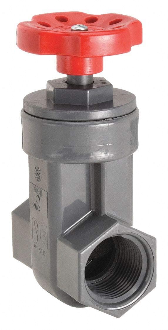NDS GVG-1000-T 1-Inch Threaded PVC Schedule 80 Gate Valve, Gray