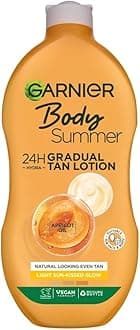 Summer Body Gradual Tan Moisturiser Light, For A Radiant Sun Kissed Glow, Suitable For Face & Body, 24 Hour Hydration & A Natural Even Tan, Fast Absorption, Vegan Formula, 400ml
