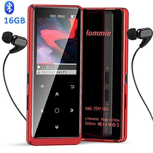 MP3 Player with Bluetooth 5.0, Hommie Touch Button 16GB HiFi Lossless Sound Music Player Support FM Radio, Video, Voice Recorder Expandable up to 128GB, Rose Gold