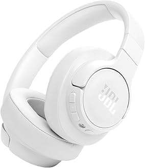 JBL Tune 770NC Adaptive Noise Cancelling Wireless Over-Ear Headphones, Pure Bass Sound, Smart Ambient, Bluetooth 5.3, Le Audio, VoiceAware, 70H Battery, Multi-Point Connect - White, JBLT770NCWHT