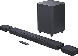 JBL Bar 1000 Surround Sound Bar for TV with Wireless Subwoofer and 2 Detachable Wireless Surround Speakers, 880W Output Power, Black, UK Plug (Type G)