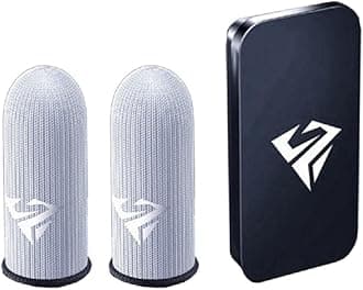 Gaming Finger Sleeves for Mobile Gaming 0.25mm Glass Silver Fiber Seamless Thumb Fingertip Cover for PUBG/COD/LOL/ROS 0.25mm Ultra-Slim Silver Fiber Mobile Phone Seamless Thumb Fingertip Cover for