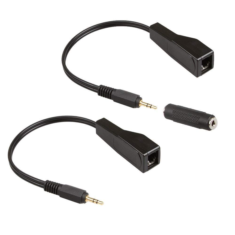 2 Pack Stereo 3.5mm to RJ45 Adapter for IR Repeater Kit or Extension Audio Over Cat5/6/7 (2X 3.5mm to RJ45 Kit)
