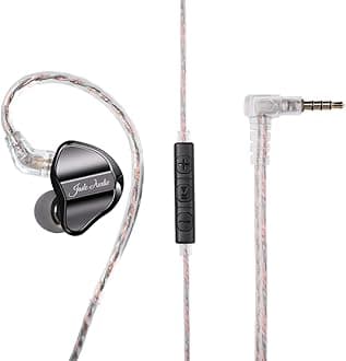 JD1 High Performance Dynamic Driver HiFi Bass Stereo in Ear Monitor Headphones Sport Gaming Earbuds with Mic (Black)