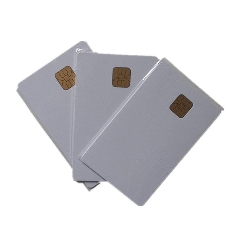 Yukonics Plain White PVC Chip Card (4428 Big Chip) for Use in Thermal Printers, Pack of 50 Cards (White)