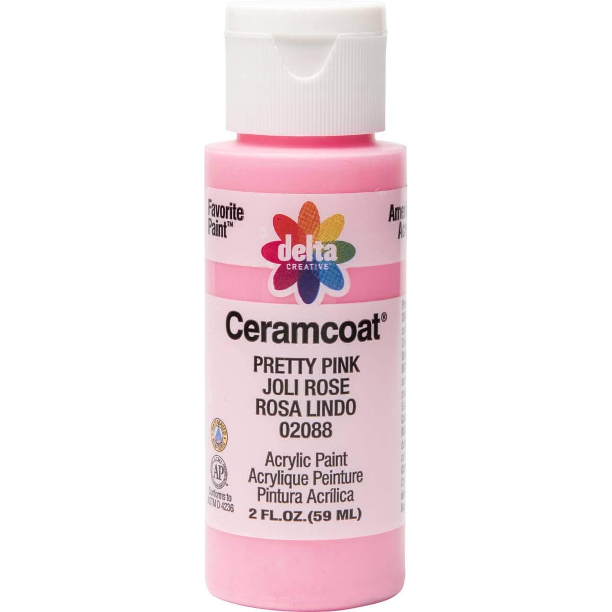 Delta Creative Ceramcoat Acrylic Paint in Assorted Colors (2 oz), 2088, Pretty Pink