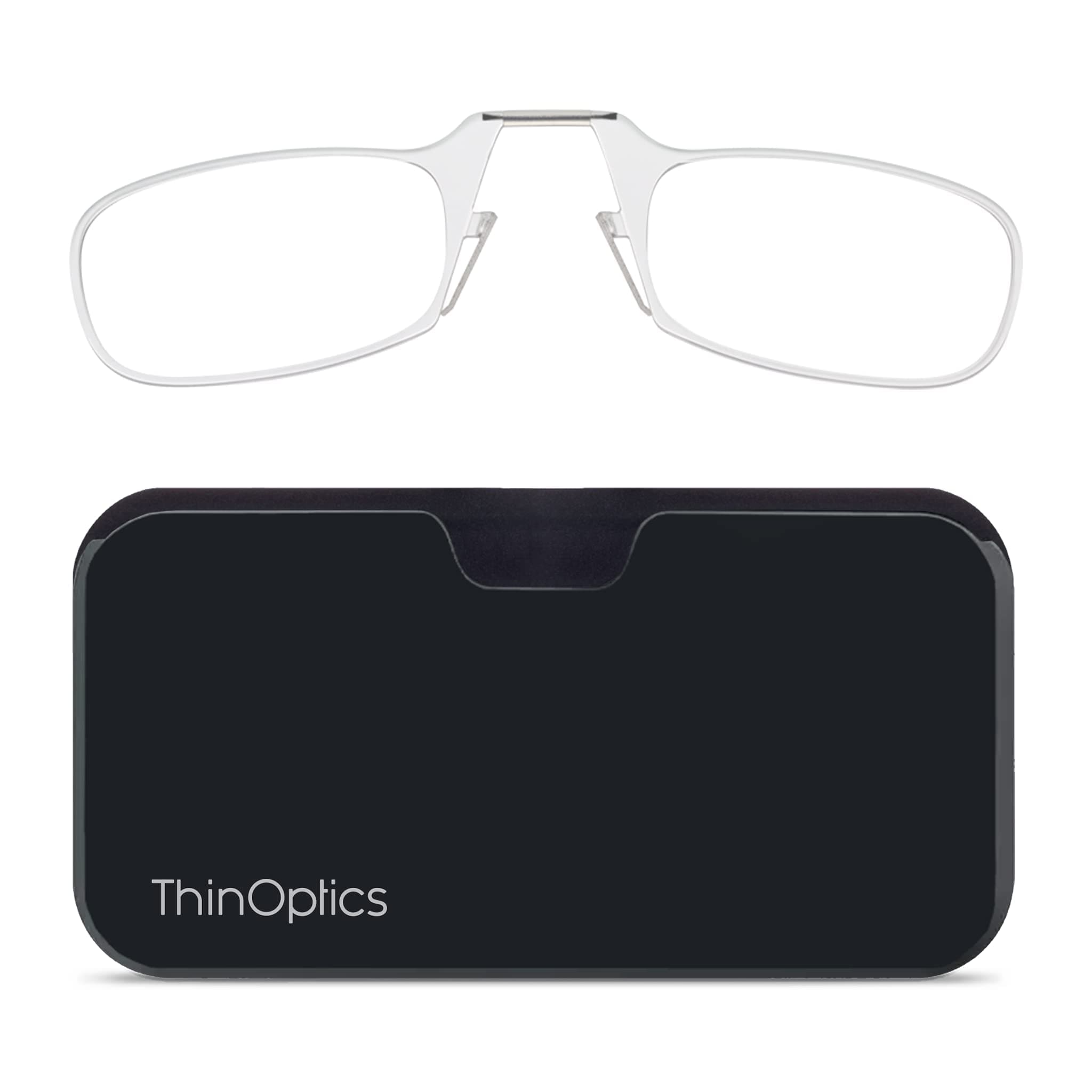 unisex-adult Reading Glasses + Black Universal Pod Case | Clear Frames, 2.00 Strength Readers Clear Frames / Black Case, 44 mm