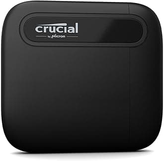 Crucial X6 4TB Portable SSD - up to 800MB/s - PC and Mac - USB 3.2 USB-C External Solid State Drive, CT4000X6SSD9