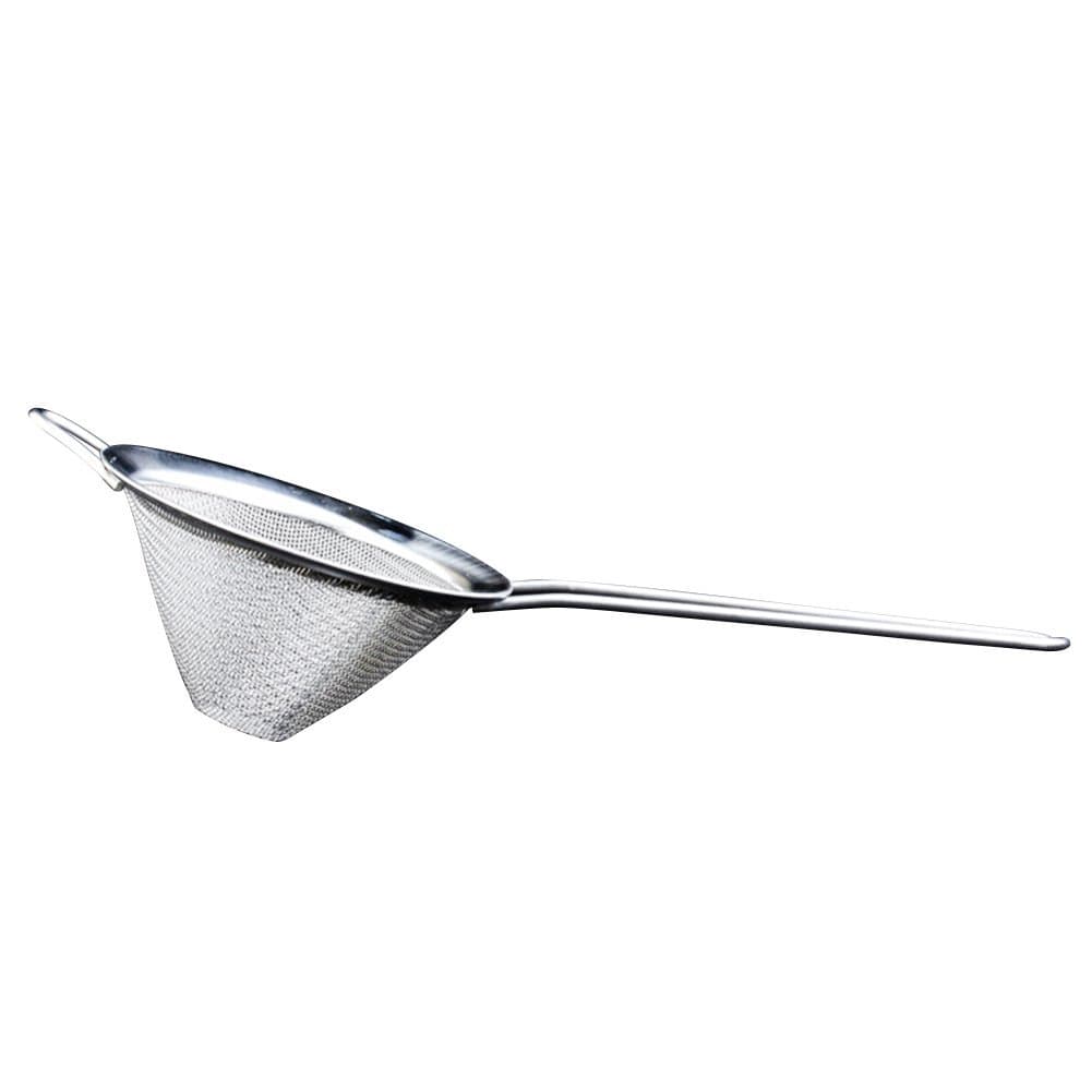 Morehappy7 Stainless Steel Strainer, 9cm Double Conical Strainer Filter Net, Cocktail Triangle Cone Funnel Mesh Handle Grip Sieve For Juice, Soybean Milk, Oil Residue, Foam etc
