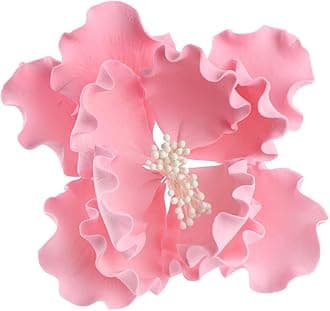 O'Creme Peony Gumpaste Flower, Set of 3 - Edible Flowers for Cake Decorating - Sugar Paste Flower Decorations for Cakes, Cupcake Toppers - Birthday Party, Wedding, Valentines Day (Pink)