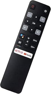 Smartby Remote Control (Rc802V Fnr1) Replacement For All Tcl Android 4K Uhd Smart Tv Without Voice Command,Black