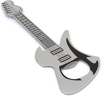 SUCK UK | Bottle Opener Guitar | Bar Blade & Beer Opener | Guitar Shaped Bar Accessories For Home Pub | Bottle Openers Novelty | Rock n Roll Music Gifts & Kitchen Gadgets | Beer Bottle Openers | Steel