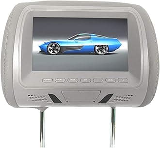 Gemini_mall Universal 7 Inch Car Headrest Monitor Rear Seat Entertainment Multi-media Player for DVD Player and Video Games Grey