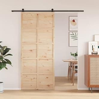 LAPOOH Barn Door 90x208 cm Solid Wood Pine,Sliding Door,Space-Saving Sliding Design,Barn Door-850641