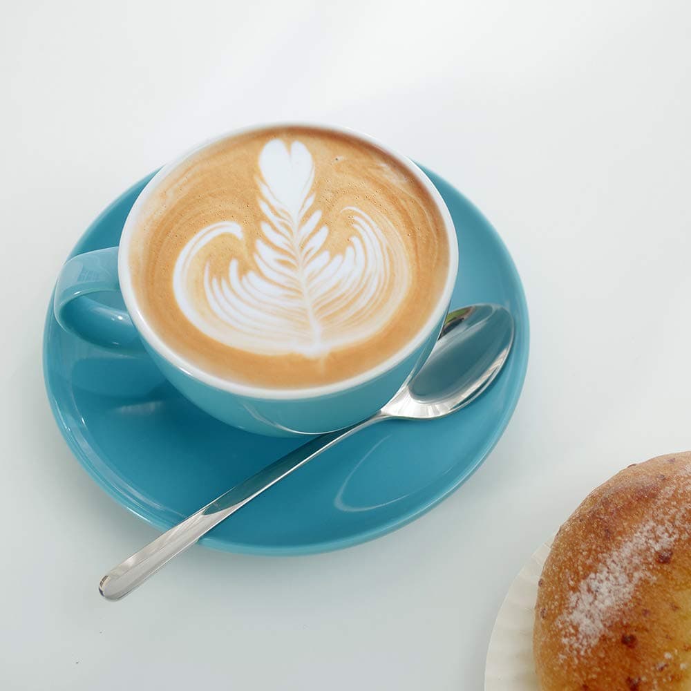 Tea Cups and Saucers Sets - Blue Coffee Cups Sets of 4 Ceramic Cups New Bone China Cups of cheap For Travel Restaurant