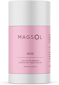(Rose) - Rose Natural Deodorant with Magnesium - Aluminium Free, Baking Soda Free, Alcohol Free, Cruelty Free, Healthy, Safe, Non Toxic, All Natural, For Women, Men & Kids - 90ml (Lasts over 4 months)