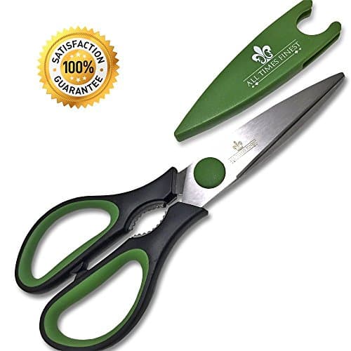All Times Finest Kitchen Scissors The Most Elegant Multi Purpose Soft Grip Heavy Duty Stainless Steel Shears With Magnetic Storage Case, Green/back (Black)