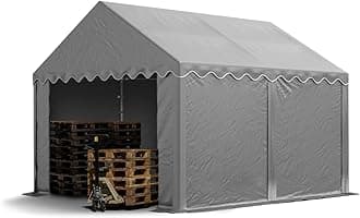 TOOLPORT Storage tent 3x4 m PVC 700 N waterproof shelter grey