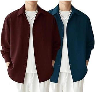 Sponsored Ad - Men's Formal Button Down Shirt – Slim Fit Shirt's for Men | Textured Long Sleeve Polycotton| Business & Meeting Ready (Available in Plus Size and Combo Pack of 2)