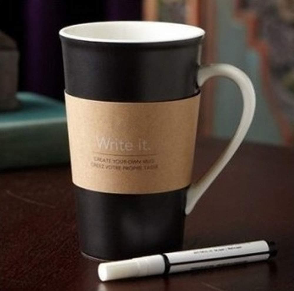 XTSHOP Mugs Mug Black Matte Message Cup Handwritten Message Cup Ounce Cup Student Cup Company