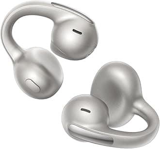 Baseus Bowie MC1 Pro Open Ear Clip-On Headphones, Hi-Res LDAC & HiFi4 Acoustic Sound, 5g Ultra-Lightweight Comfort, SuperBass 2.0, DNN 4-Mic AI Clear Calls, IP67 Waterproof, Bluetooth 6.0 (Titanium)