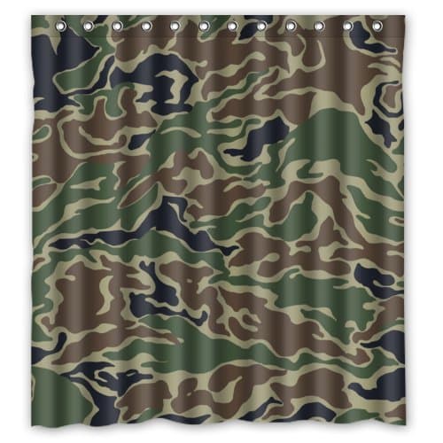 66"(Width)x 72"(Height) Recommend Discount Bape Camouflage Green 100% Polyester,Shower Curtain