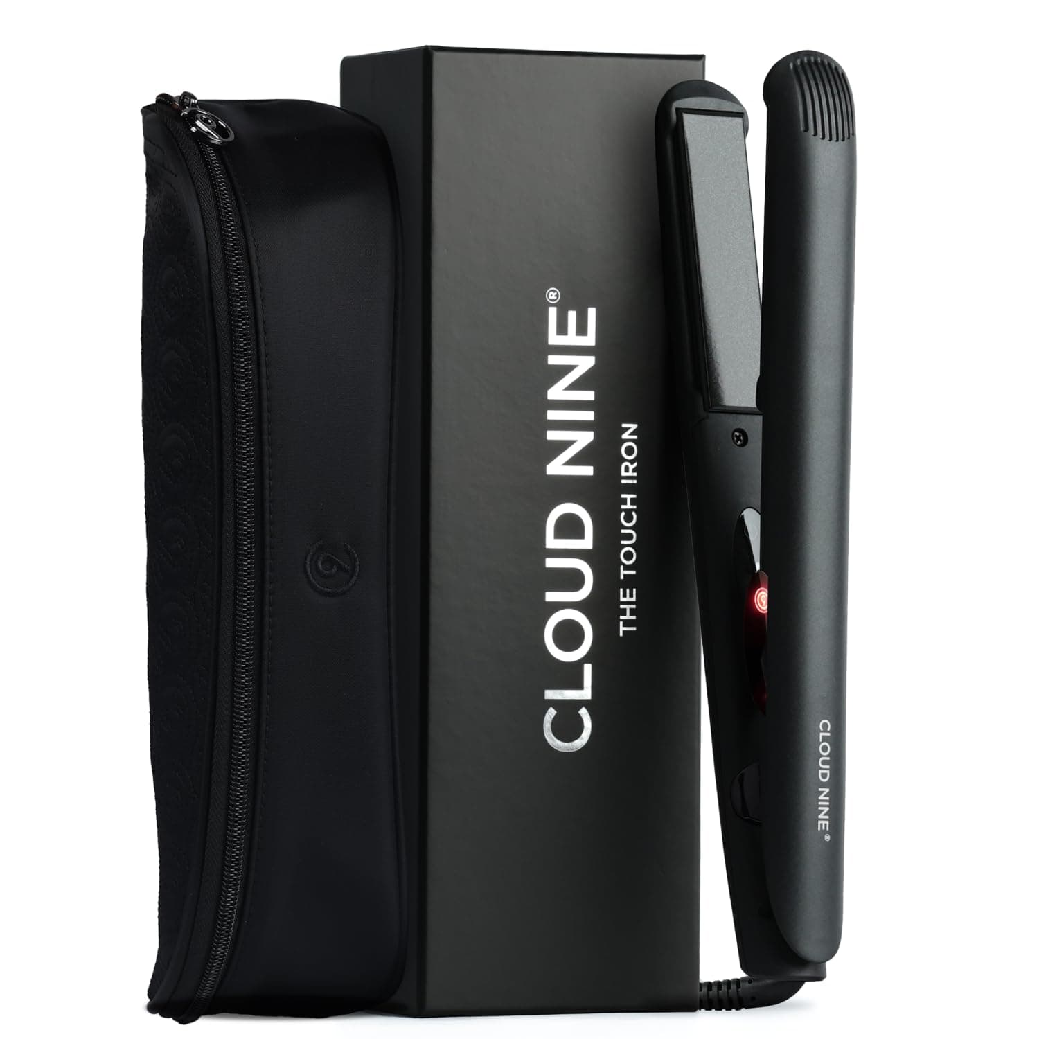 CLOUD NINE Touch Iron Hair Straightener Gift Set | Ceramic Floating Plates Cushion Spring Flex Technology | Variable Temperature Control 165°C - 195°C | Professional Design for Range of Hair Types